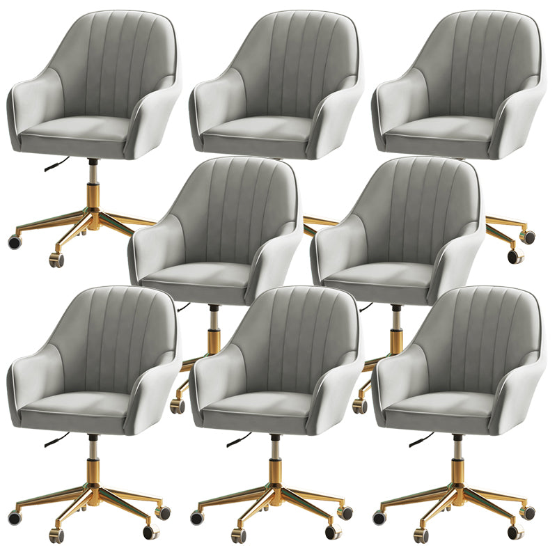 Chaise de bureau moderne chaise de hauteur de siège réglable en cuir sans bras avec roues