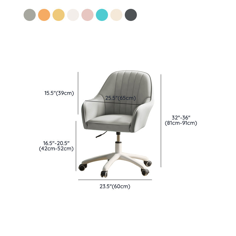 Chaise de bureau moderne chaise de hauteur de siège réglable en cuir sans bras avec roues