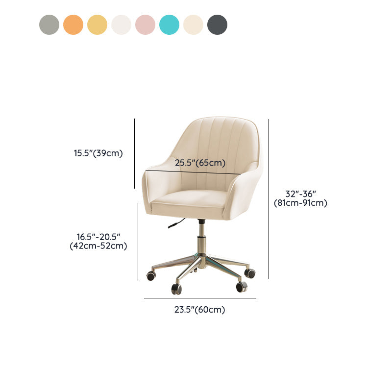 Chaise de bureau moderne chaise de hauteur de siège réglable en cuir sans bras avec roues