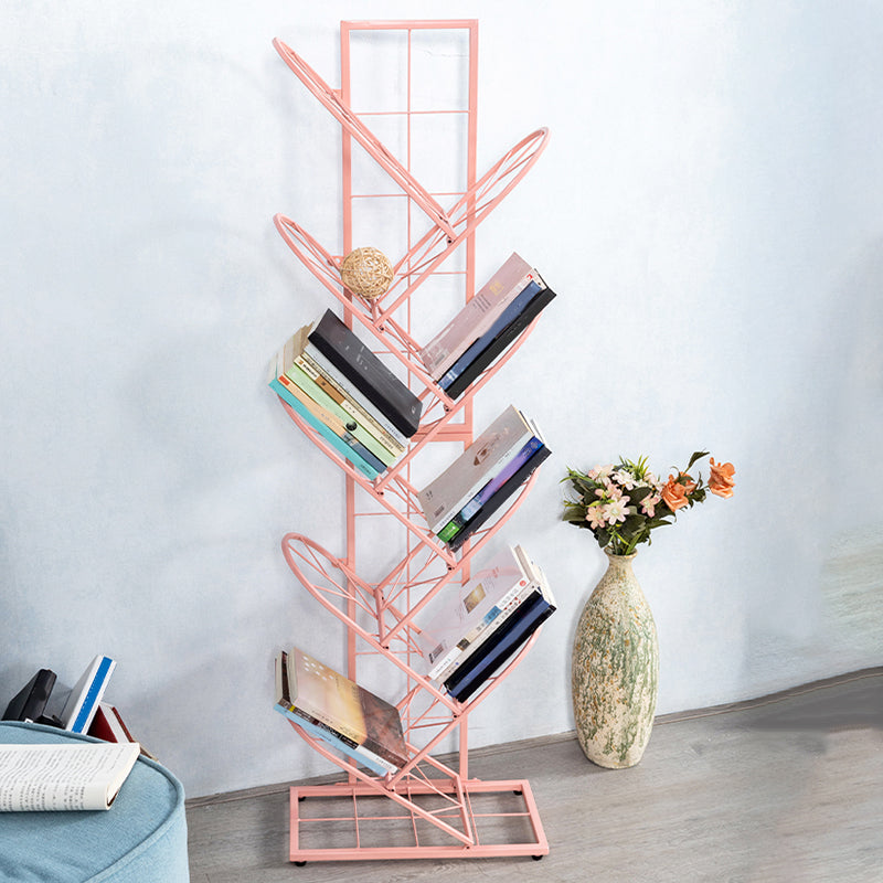 Scandinavian Metal Bookshelf Standard Closed Back Bookcase with Shelves Clearhalo 'Bookcases' 'furn' 'furn_bookcases' 'Furniture' 'Office Furniture' 7298639
