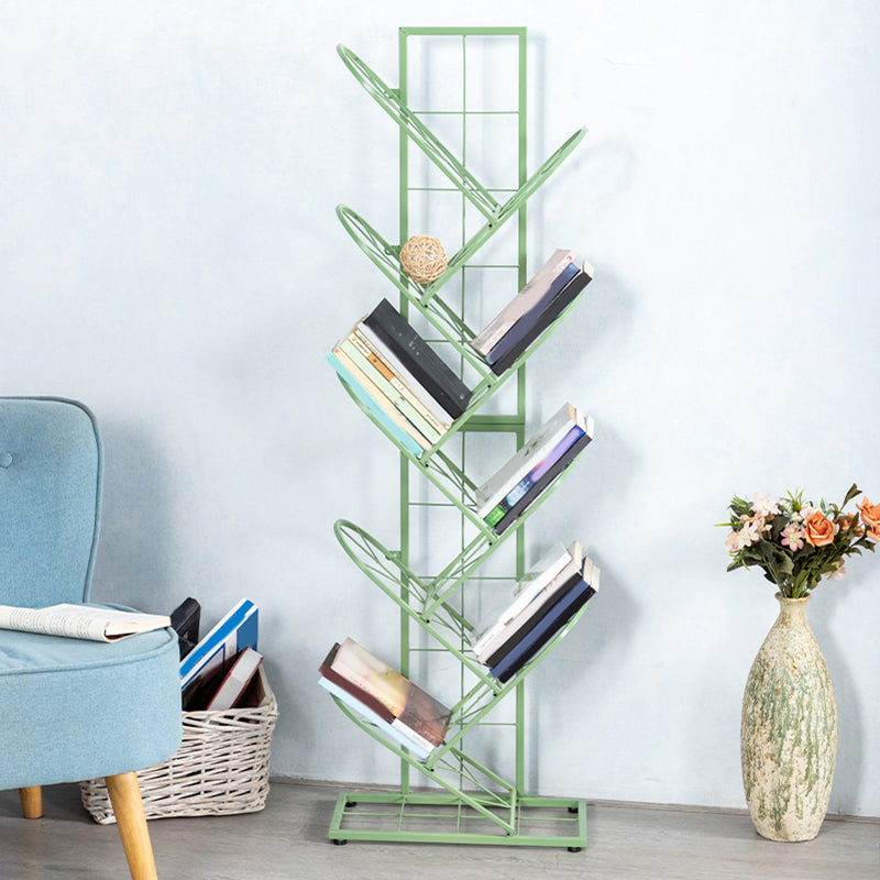 Scandinavian Metal Bookshelf Standard Closed Back Bookcase with Shelves Green Clearhalo 'Bookcases' 'furn' 'furn_bookcases' 'Furniture' 'Office Furniture' 7298640