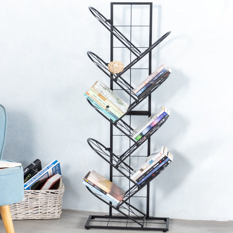 Scandinavian Metal Bookshelf Standard Closed Back Bookcase with Shelves Clearhalo 'Bookcases' 'furn' 'furn_bookcases' 'Furniture' 'Office Furniture' 7298647