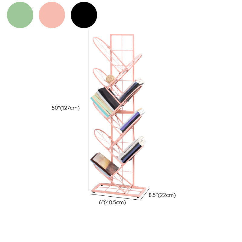 Scandinavian Metal Bookshelf Standard Closed Back Bookcase with Shelves Clearhalo 'Bookcases' 'furn' 'furn_bookcases' 'Furniture' 'Office Furniture' 7298649