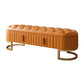 Contemporary Cushioned Seating Bench Oval Entryway and Bedroom Bench with Drawers Orange Clearhalo 'Benches' 'Chairs & Seating' 'furn' 'furn_benches' 'Furniture' 'Living Room Furniture' 7298651