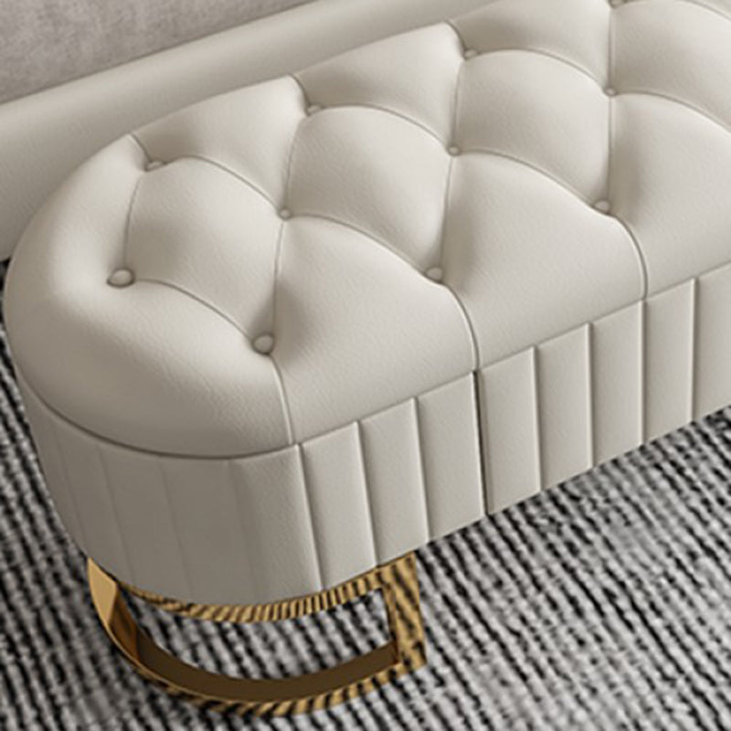 Contemporary Cushioned Seating Bench Oval Entryway and Bedroom Bench with Drawers Clearhalo 'Benches' 'Chairs & Seating' 'furn' 'furn_benches' 'Furniture' 'Living Room Furniture' 7298661