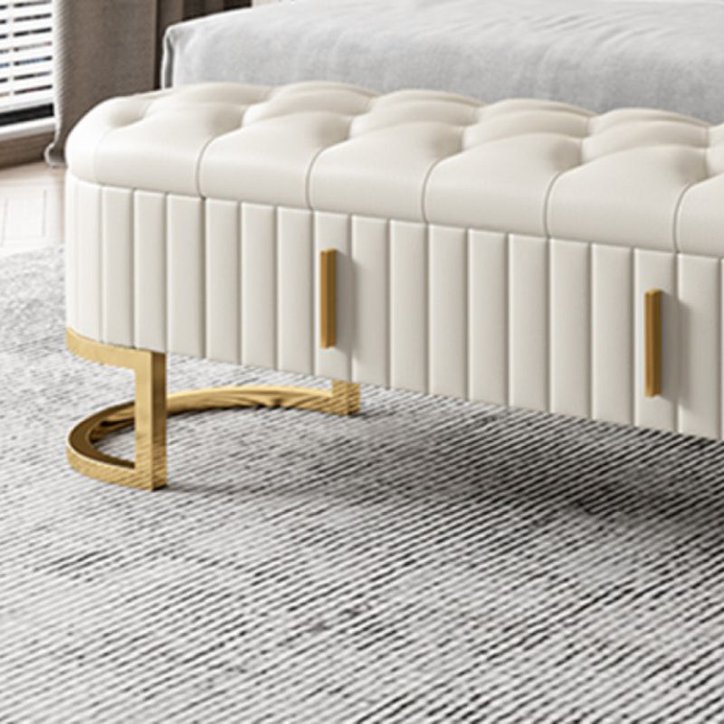 Contemporary Cushioned Seating Bench Oval Entryway and Bedroom Bench with Drawers Clearhalo 'Benches' 'Chairs & Seating' 'furn' 'furn_benches' 'Furniture' 'Living Room Furniture' 7298662