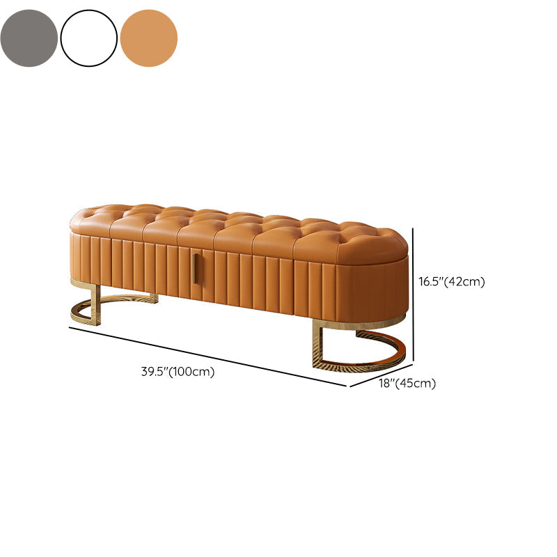 Contemporary Cushioned Seating Bench Oval Entryway and Bedroom Bench with Drawers Clearhalo 'Benches' 'Chairs & Seating' 'furn' 'furn_benches' 'Furniture' 'Living Room Furniture' 7298664