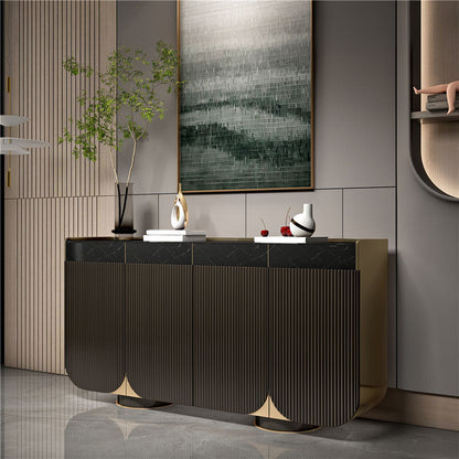 Glam Sideboard Stone Sideboard Buffet with Drawers for Dining Room 47"L x 16"W x 35"H Clearhalo 'buffet_sideboard' 'Buffets & Sideboards' 'furn' 'furn_buffet_sideboard' 'Furniture' 'Kitchen & Dining Furniture' 7298714