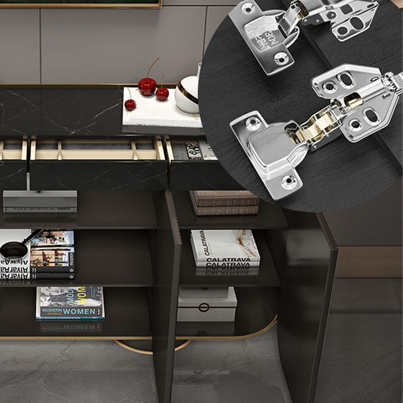 Glam Sideboard Stone Sideboard Buffet with Drawers for Dining Room Clearhalo 'buffet_sideboard' 'Buffets & Sideboards' 'furn' 'furn_buffet_sideboard' 'Furniture' 'Kitchen & Dining Furniture' 7298723