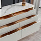Contemporary Sideboard Stone Storage Sideboard Buffet with Drawers for Dining Room