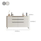 Contemporary Sideboard Stone Storage Sideboard Buffet with Drawers for Dining Room