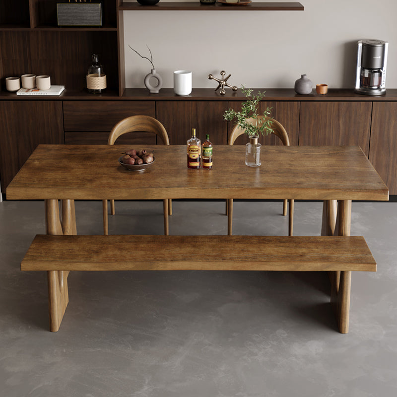Moderne stijl rechthoekige eettafel massief houten eettafel voor eetkamer