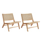 Woven Back Side Chair Solid Wood Lounge Accent Chair with Legs Wood 2 Piece Set Clearhalo 'Accent Chairs' 'accent_chairs' 'Chairs & Seating' 'furn' 'furn_accent_chairs' 'Furniture' 'Living Room Furniture' 7298986