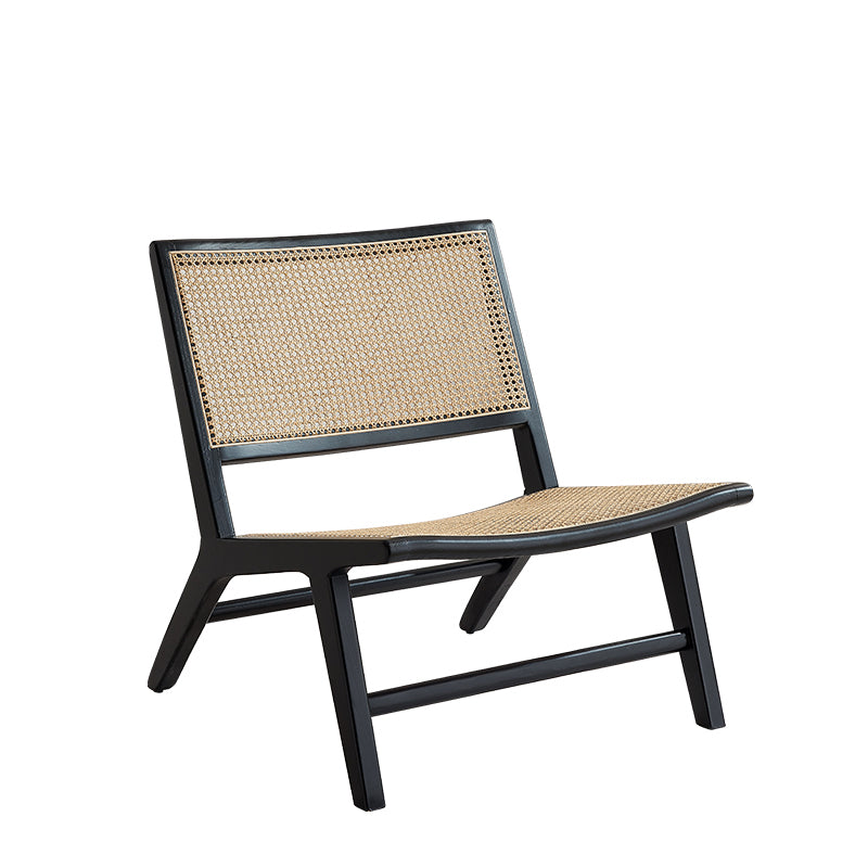 Woven Back Side Chair Solid Wood Lounge Accent Chair with Legs Black 1 Piece Clearhalo 'Accent Chairs' 'accent_chairs' 'Chairs & Seating' 'furn' 'furn_accent_chairs' 'Furniture' 'Living Room Furniture' 7298988
