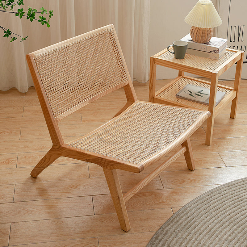 Woven Back Side Chair Solid Wood Lounge Accent Chair with Legs Clearhalo 'Accent Chairs' 'accent_chairs' 'Chairs & Seating' 'furn' 'furn_accent_chairs' 'Furniture' 'Living Room Furniture' 7298989