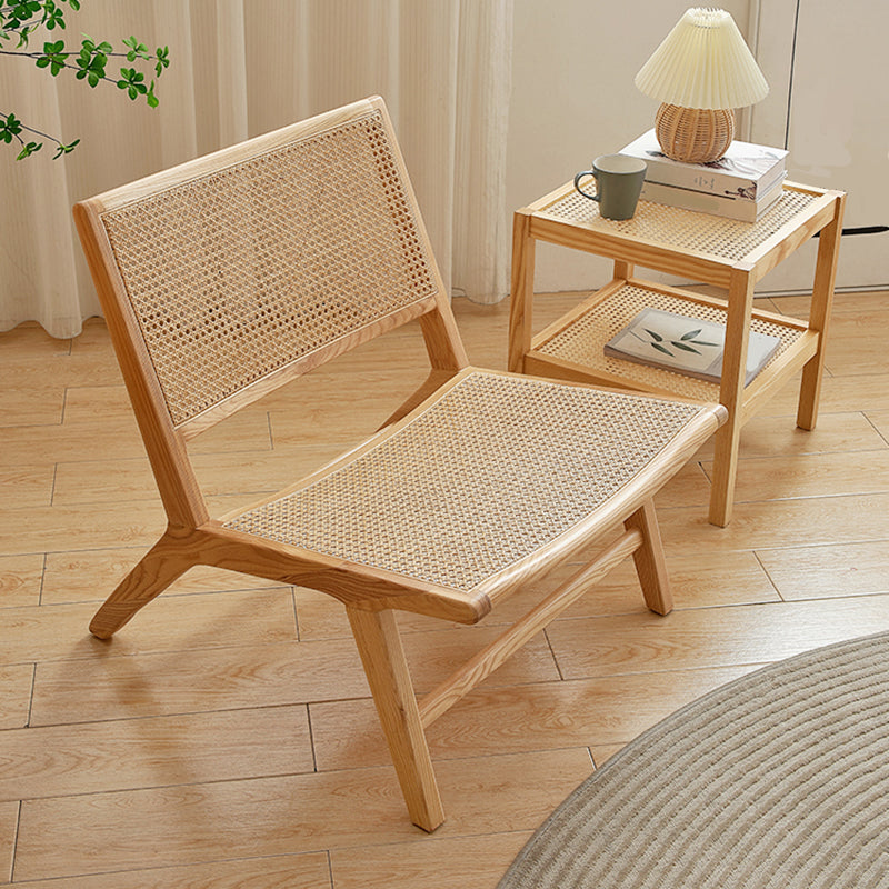Woven Back Side Chair Solid Wood Lounge Accent Chair with Legs Clearhalo 'Accent Chairs' 'accent_chairs' 'Chairs & Seating' 'furn' 'furn_accent_chairs' 'Furniture' 'Living Room Furniture' 7298999