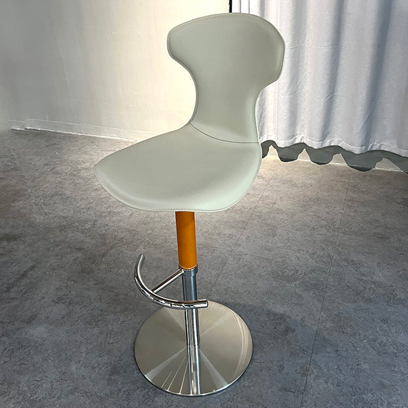 Adjustable Height Bar Stool Leather Backrest Bar Stools for Dining Room