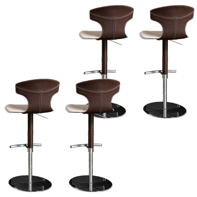 Adjustable Height Bar Stool Leather Backrest Bar Stools for Dining Room