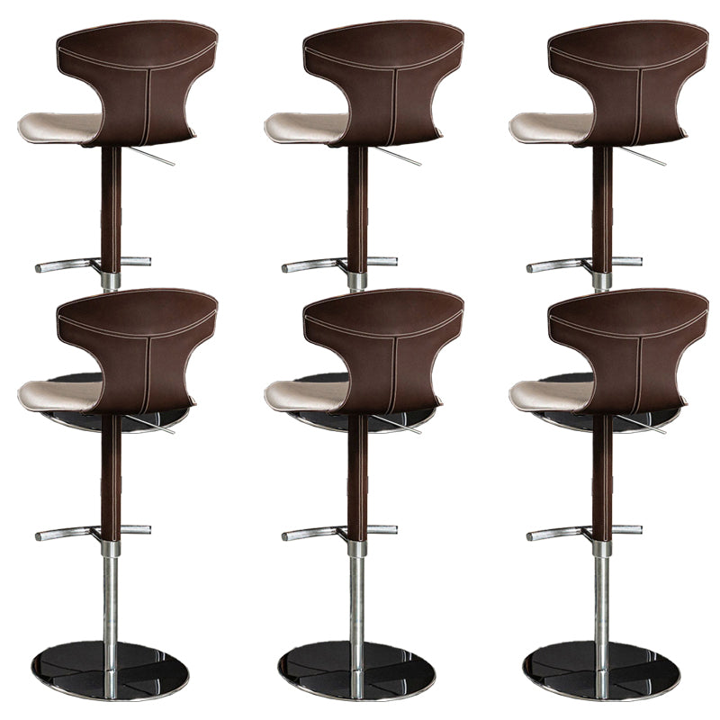 Adjustable Height Bar Stool Leather Backrest Bar Stools for Dining Room