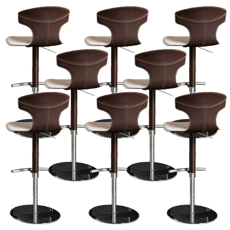 Adjustable Height Bar Stool Leather Backrest Bar Stools for Dining Room