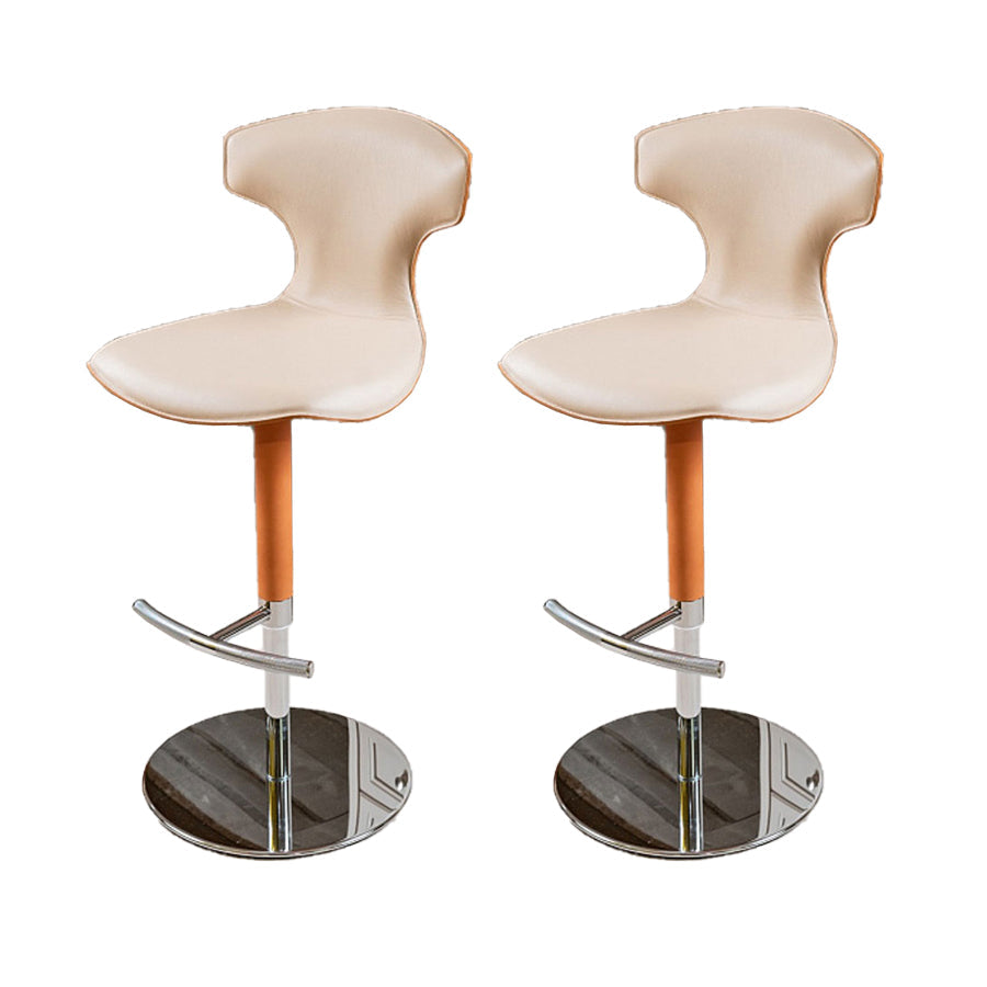 Adjustable Height Bar Stool Leather Backrest Bar Stools for Dining Room
