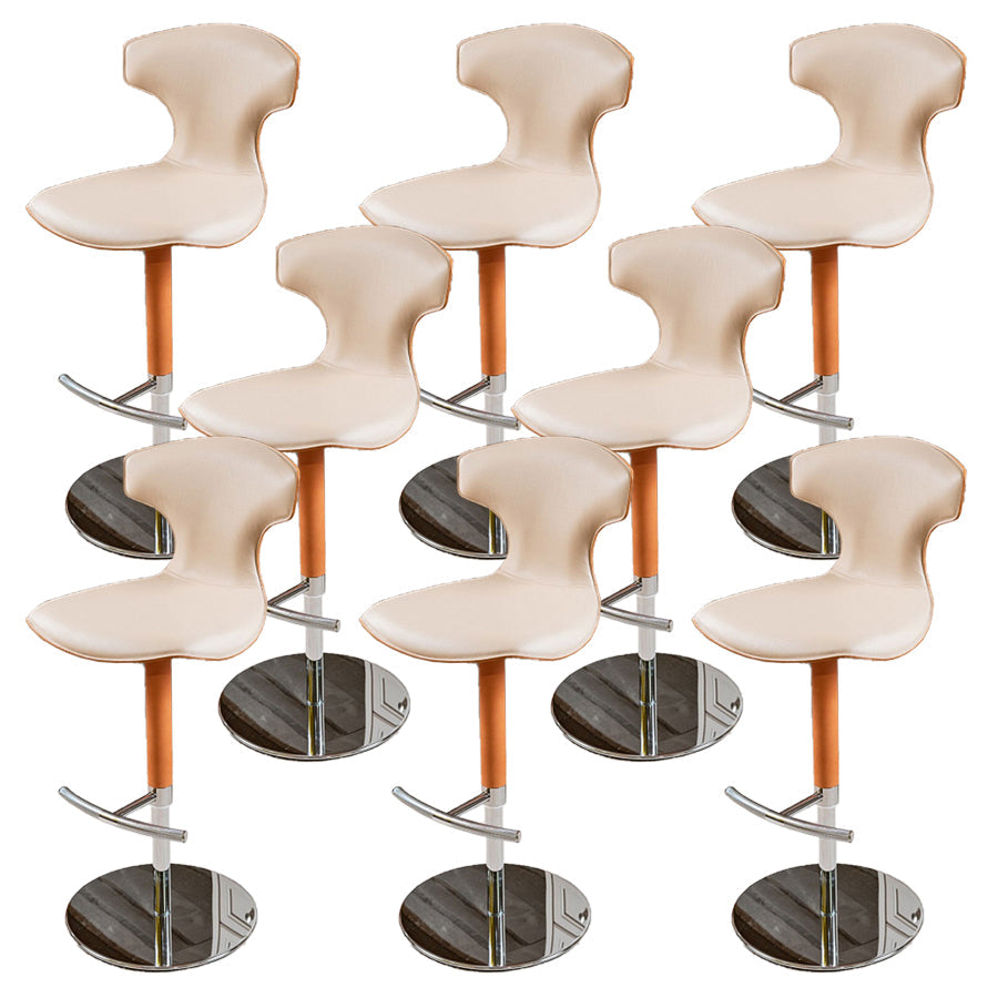 Adjustable Height Bar Stool Leather Backrest Bar Stools for Dining Room