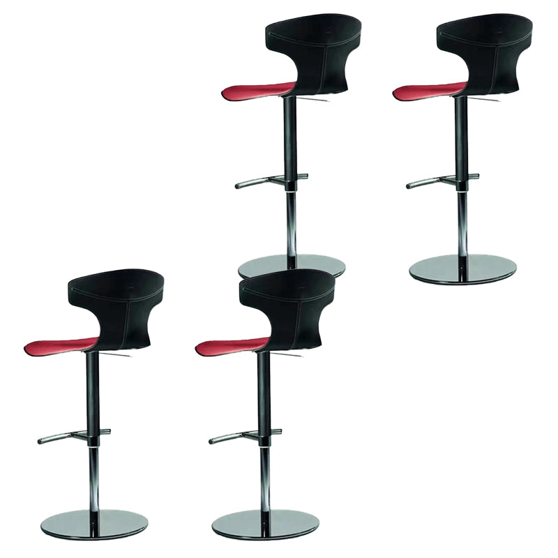 Adjustable Height Bar Stool Leather Backrest Bar Stools for Dining Room
