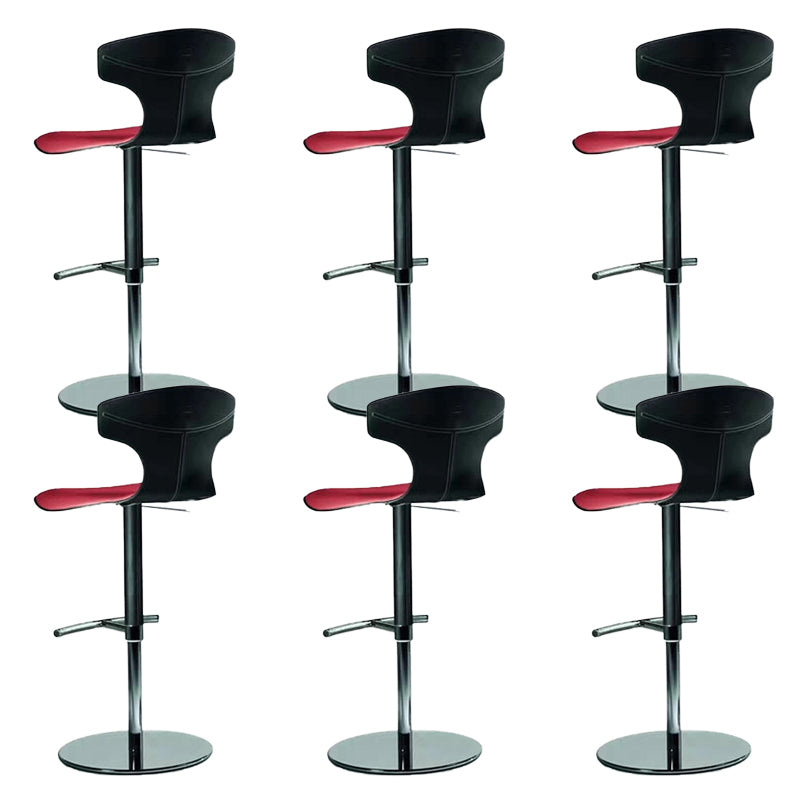 Adjustable Height Bar Stool Leather Backrest Bar Stools for Dining Room