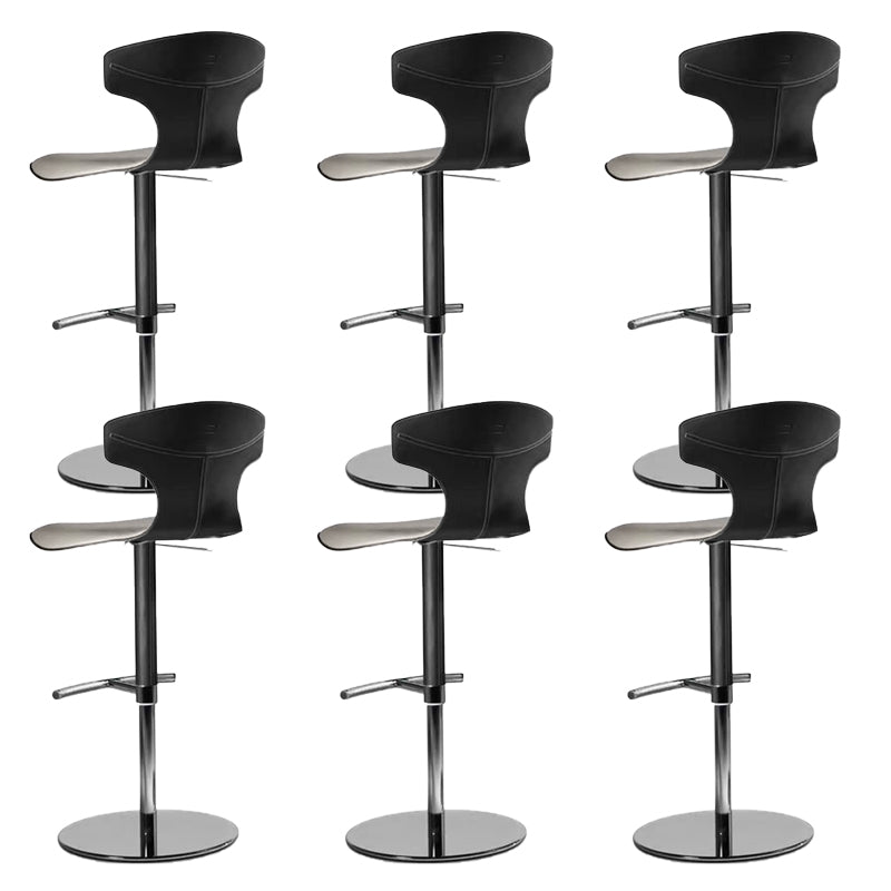 Adjustable Height Bar Stool Leather Backrest Bar Stools for Dining Room