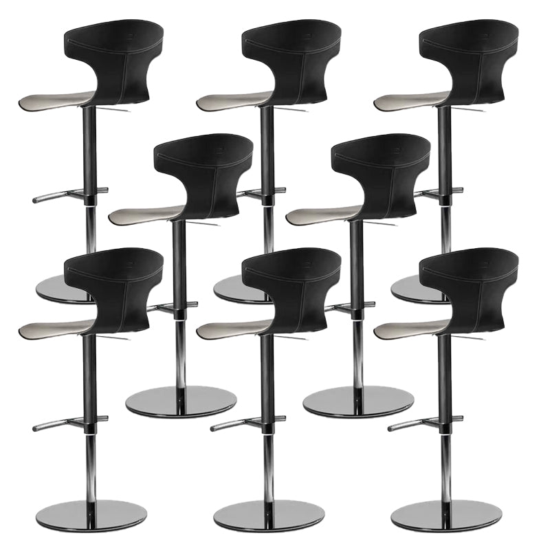 Adjustable Height Bar Stool Leather Backrest Bar Stools for Dining Room