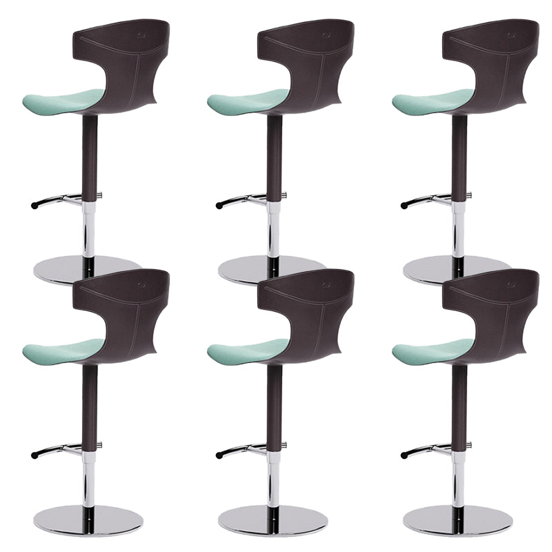 Adjustable Height Bar Stool Leather Backrest Bar Stools for Dining Room