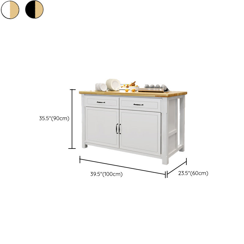 Modern Kitchen Island Table Dining Room Wooden Stationary Prep Table