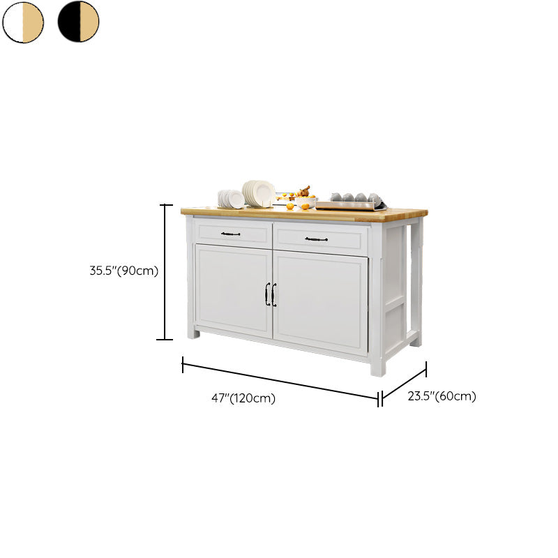 Modern Kitchen Island Table Dining Room Wooden Stationary Prep Table