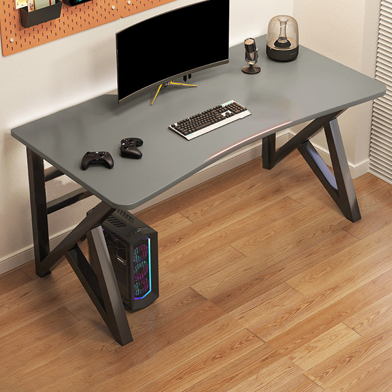 Wooden Writing Desk Antique Finish Computer Desk with Metal Legs Gray Clearhalo 'furn' 'furn_office_desk' 'Furniture' 'Office Desks' 'Office Furniture' 'office_desk' 7301035