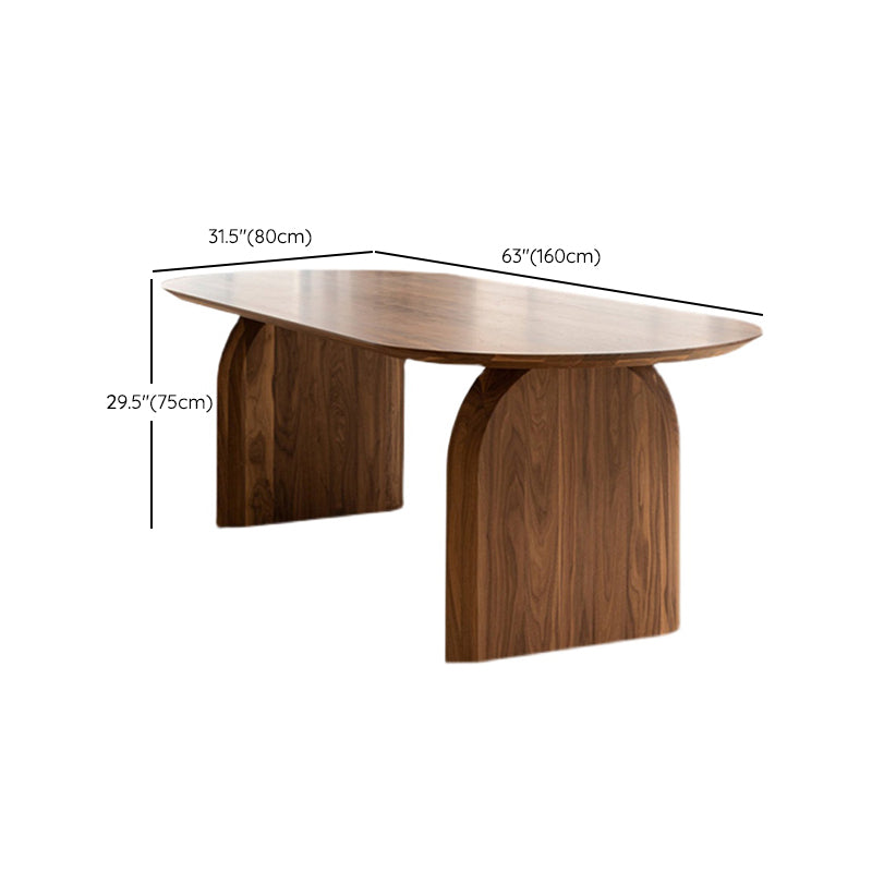 Modern Style Wooden Office Desk Oval Shape Conference Table with 2 Legs for Office Clearhalo 'furn' 'furn_office_desk' 'Furniture' 'Office Desks' 'Office Furniture' 'office_desk' 7301060