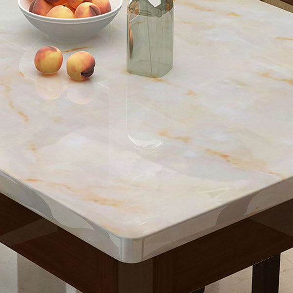Moderne stenen rechthoekige eettafel rubberen houten poten voor eetkamer