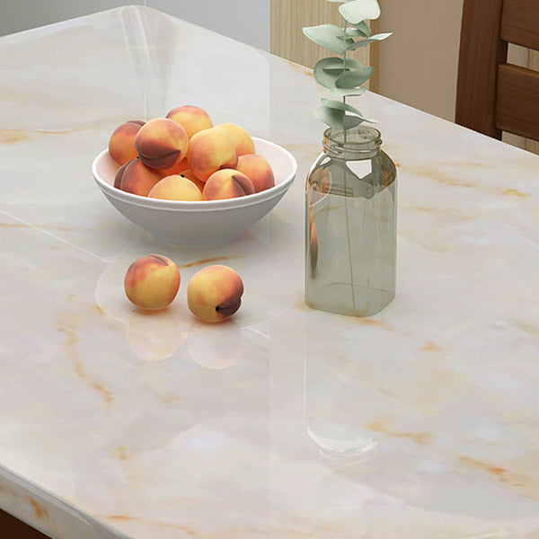 Moderne stenen rechthoekige eettafel rubberen houten poten voor eetkamer