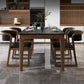 Modern Rectangle Dining Table Black Stone Top Dinette Table with Wooden Legs Clearhalo 'Dining Tables & Seating' 'Dining Tables' 'dining_table' 'furn' 'furn_dining_table' 'Furniture' 'Kitchen & Dining Furniture' 7301385