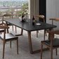 Tavolo da pranzo moderno rettangolare per tavolo da pranzo con piano in pietra nera domestica