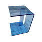 21"H Glam Corner Table Acrylic Square Accent Side Table for Living Room 16"L x 16"W x 22"H Blue 1 Clearhalo 'Coffee & Accent Tables' 'End & Side Tables' 'end_side_tables' 'furn' 'furn_end_side_tables' 'Furniture' 'Living Room Furniture' 7301534