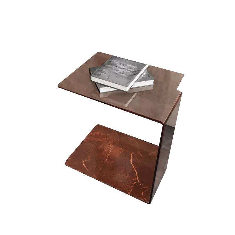 21"H Glam Corner Table Acrylic Square Accent Side Table for Living Room 12"L x 12"W x 21.5"H Light Tan 1 Clearhalo 'Coffee & Accent Tables' 'End & Side Tables' 'end_side_tables' 'furn' 'furn_end_side_tables' 'Furniture' 'Living Room Furniture' 7301553