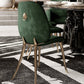 Nordic Style Armless Dining Chairs Glam Side Chairs with Metal Base