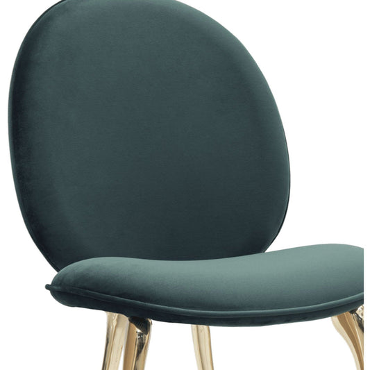 Noordse stijl armloze eetkamerstoelen glamour zijstoelen met metalen basis