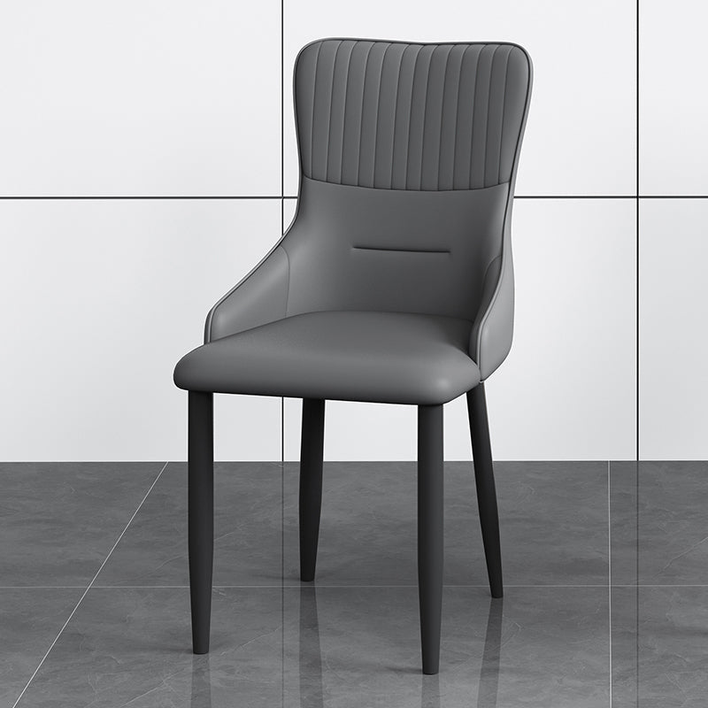 Industrial Style Arm Chair Faux Leather Parsons Chair for Home