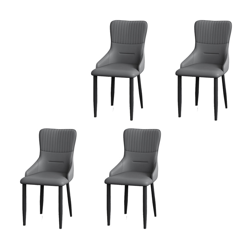 Industrial Style Arm Chair Faux Leather Parsons Chair for Home