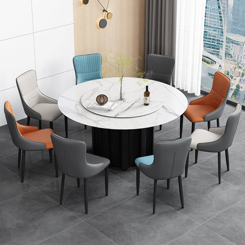 Industrial Style Arm Chair Faux Leather Parsons Chair for Home