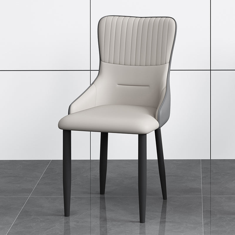 Industrial Style Arm Chair Faux Leather Parsons Chair for Home