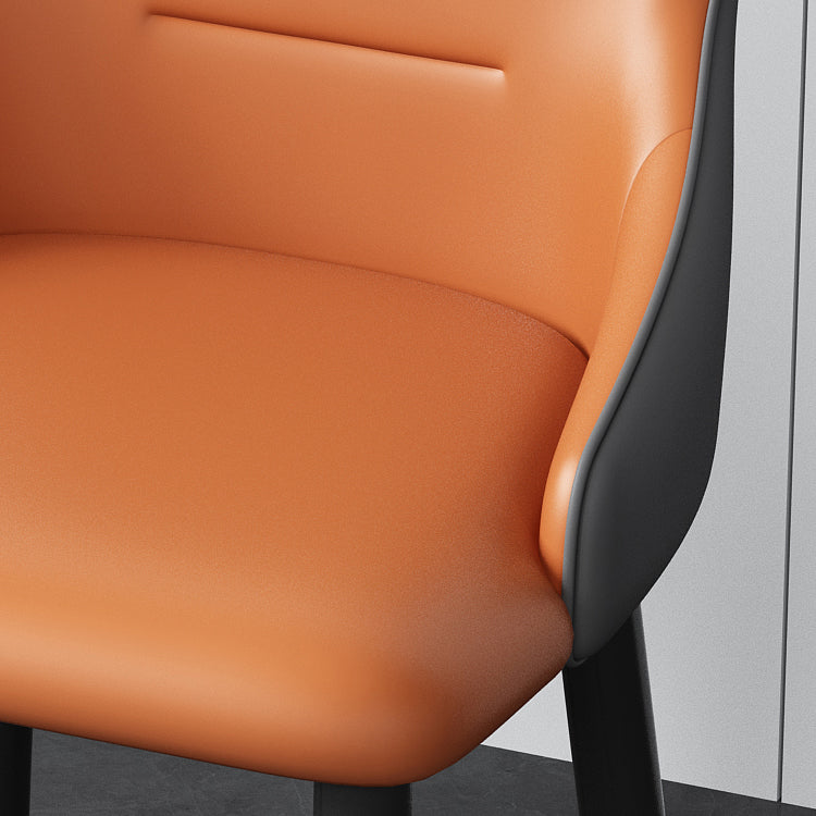 Industrial Style Arm Chair Faux Leather Parsons Chair for Home