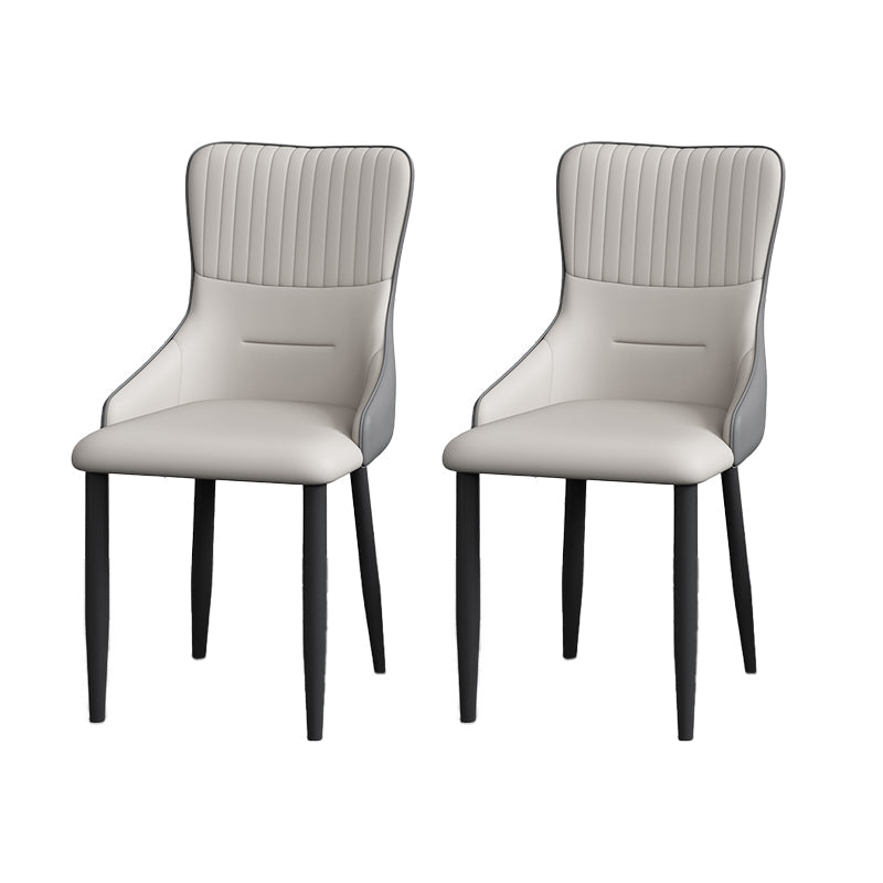 Industrial Style Arm Chair Faux Leather Parsons Chair for Home