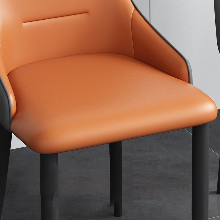 Industrial Style Arm Chair Faux Leather Parsons Chair for Home